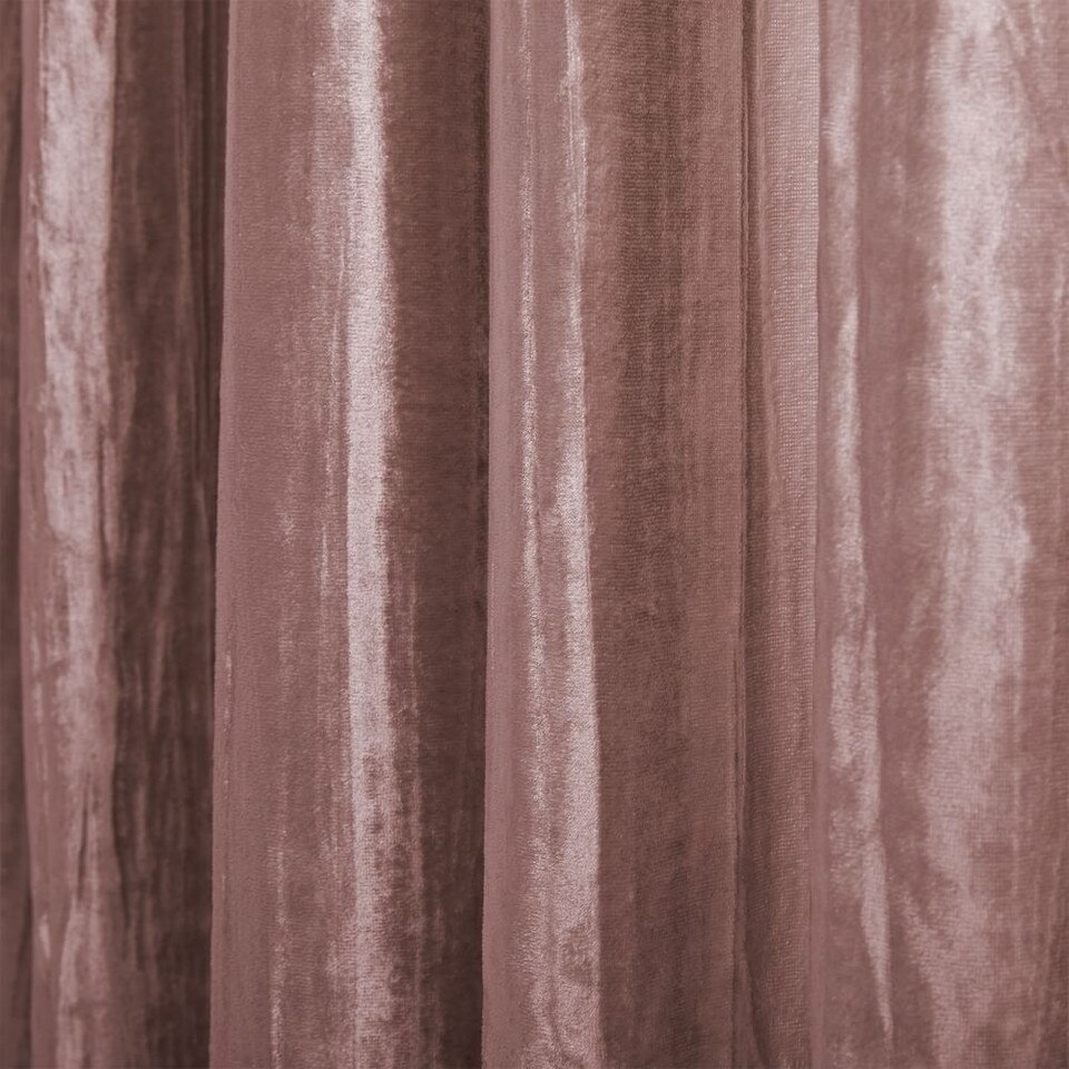 Crinkle Velvet Curtain + Blockout Lining Dusty Blush West Elm Australia
